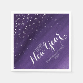 Napkins för lila anpassningsbar av gott nytt år pappersservett