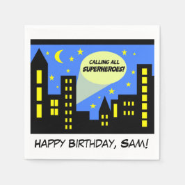Napkins för superhjälten-födelsedag | toppen-hjält pappersservett