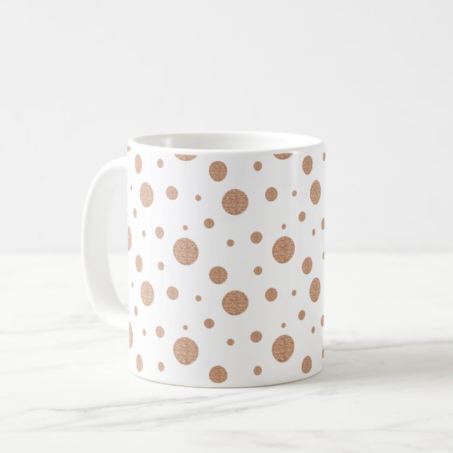 Napkins guld polka dots kaffemugg (Framsida vänster)