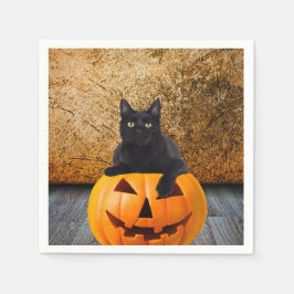 Napkins, Halloween Black Cat Pumpkin Pappersservett