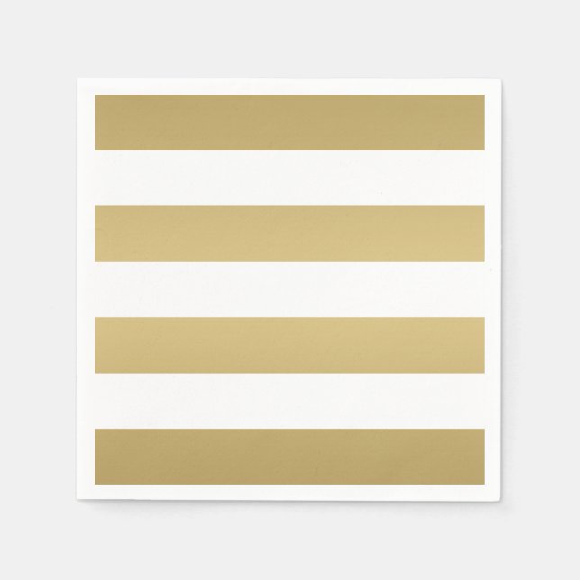 Napkins i guld och vitt stripe Party Pappersservett (Framsidan)