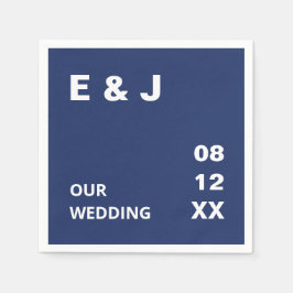 Napkins i Navy Blue Modern Bröllop Pappersservett