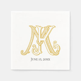 Napkins KM Monogram eller MK Monogram Pappersservett