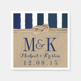 Napkins Napkins i Napkins i Rand Knot Burlap Navy Pappersservett