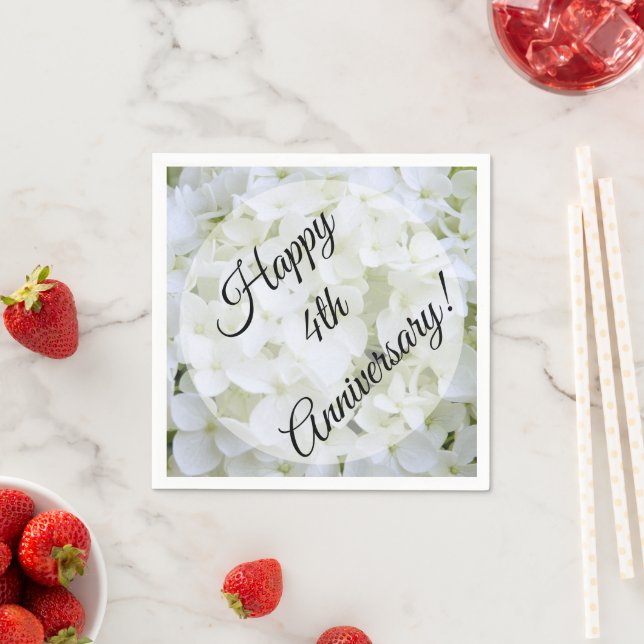 Napkins - Papper - White Hydrangea Pappersservett (Insitu)