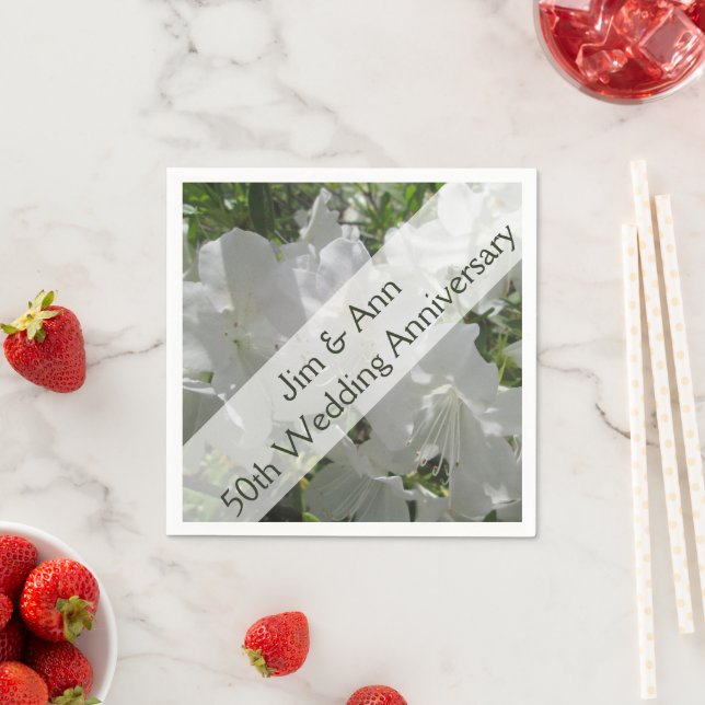 Napkins - Pappra - vita Azaleas Pappersservett (Insitu)