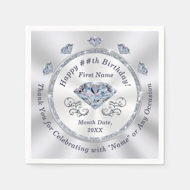 Napkins Personlig, Cocktail eller 3-storlek Pappersservett (Framsidan)