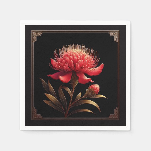 Napkins Serviette Waratah Fauna Flora Pappersservett (Framsidan)