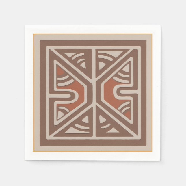 Napkins with art inspired by New Guinea Pappersservett (Framsidan)