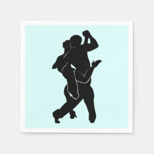 Napkins with Tango Dancers - Anpassningsbar Färg Pappersservett
