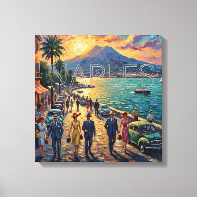 Naples Bay vid solnedgång Riviera Canvas Art (Framsida)