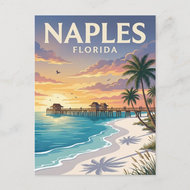 Naples Beach Florida Vykort (Framsida)