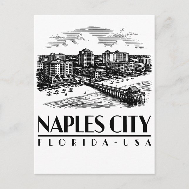 Naples City Florida USA Vykort (Framsida)