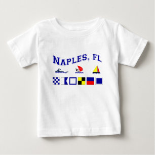 Naples FL med maritim flaggor Tee Shirt