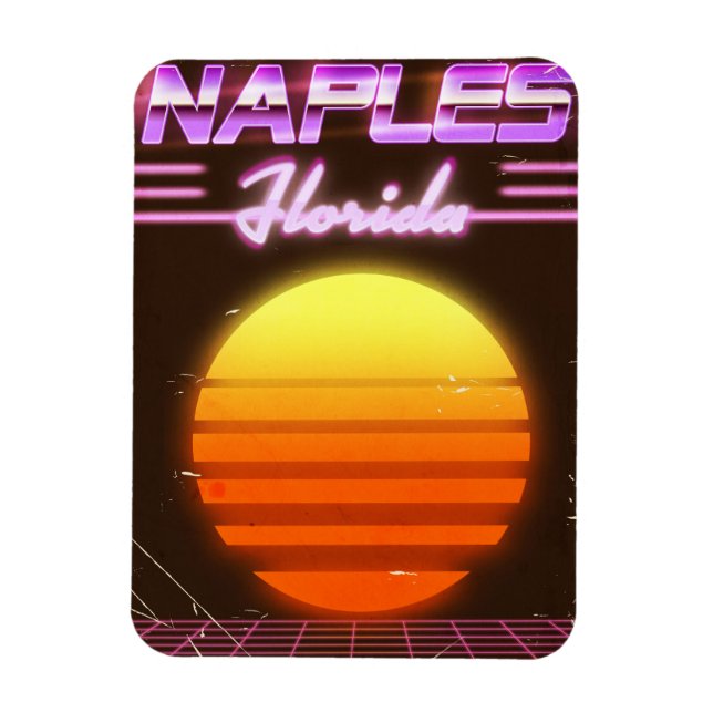 Naples Florida 1980-talets resaffisch Magnet (Vertikal)