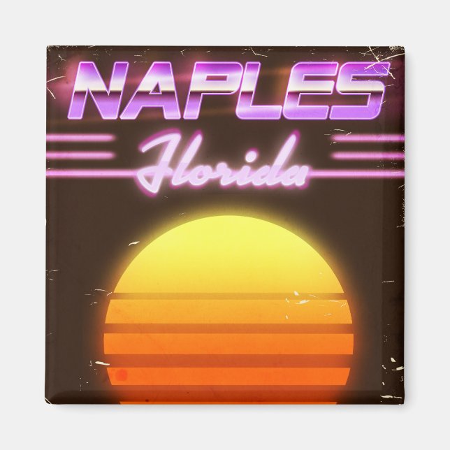 Naples Florida 1980-talets resaffisch Magnet (Framsidan)