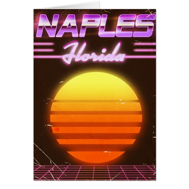 Naples Florida 1980-tals resaffisch Hälsningskort (Framsidan)