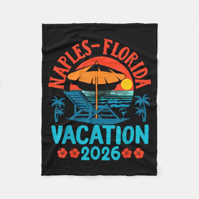Naples Florida 2026 Family Vacation Beach Summer V Fleecefilt (Framsidan)