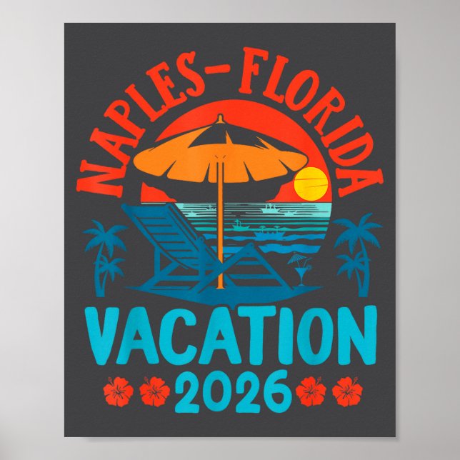 Naples Florida 2026 Family Vacation Beach Summer V Poster (Framsidan)