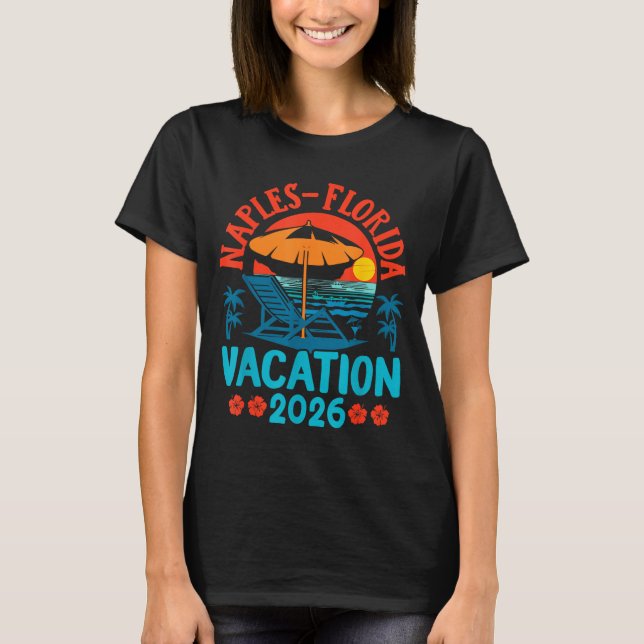 Naples Florida 2026 Family Vacation Beach Summer V T Shirt (Framsida)