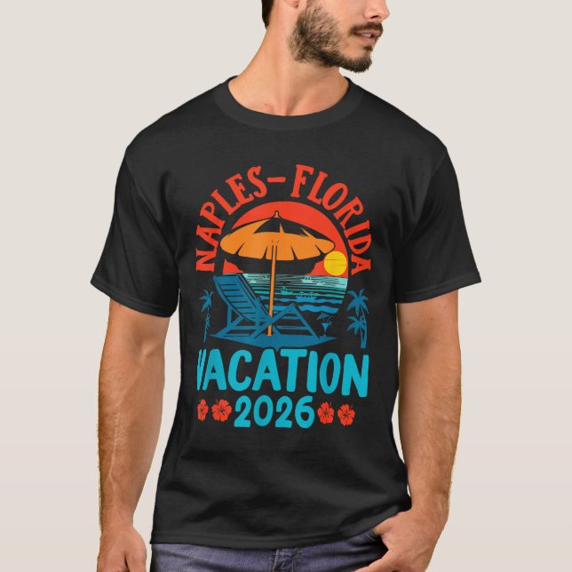Naples Florida 2026 Family Vacation Beach Summer V T Shirt (Framsida)