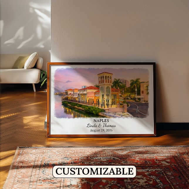 Naples Florida Affisch, Akvarell, Anpassad Poster (Skapare uppladdad)