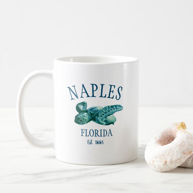 Naples Florida Est Beach Havssköldpadda Kaffemugg (Med munk)