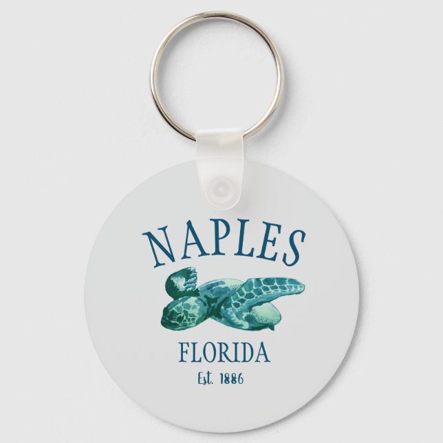 Naples Florida Est Havssköldpadda Nyckelring (Framsida)