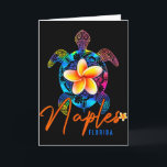 Naples Florida Havssköldpadda Tie Dye Tropisk Seme Kort<br><div class="desc">Naples Florida Havssköldpadda Tie Dye Tropisk Semester</div>