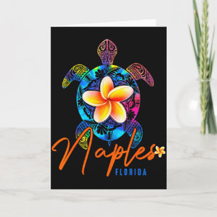 Naples Florida Havssköldpadda Tie Dye Tropisk Seme Kort