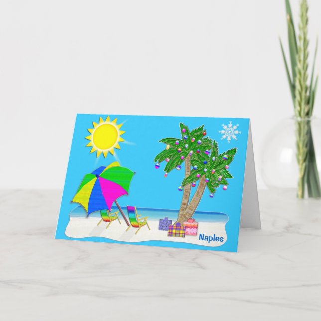 Naples Florida julkort.  Personifiera honom Helgkort (Framsida)