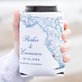 Naples Florida Karta Elegant bröllop Favor