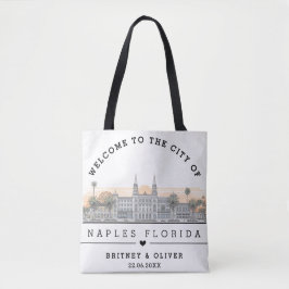 Naples Florida Siluett – Anpassad Bröllopspresent Tygkasse
