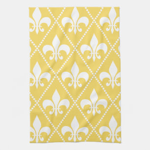 Naples gula Fleur de Lis Kökshandduk