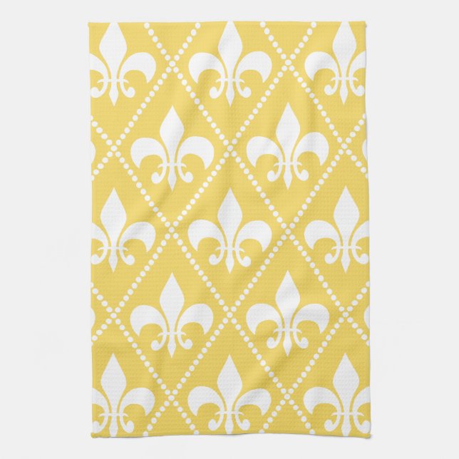 Naples gula Fleur de Lis Kökshandduk (Vertikal)