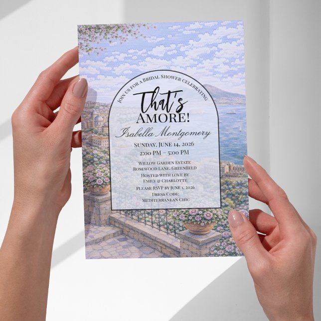 Naples Italian Themed Bridal Shower Inbjudningar (Naples Italian Themed Bridal Shower Invitations
)