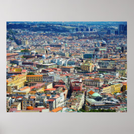 NAPLES/NAPOLI, ITALIEN - FÄRGSKITYSCAPE POSTER