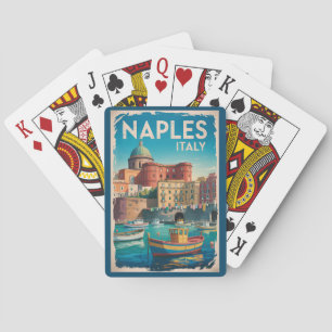 Naplesbukten Italien Illustration Resa Konst Vinta Casinokort