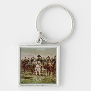Napoleon bemannar jag och hans, c.1860 fyrkantig silverfärgad nyckelring