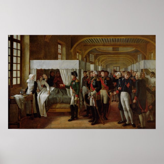 Napoleon besökte Infirmary of Invalides Poster (Framsidan)