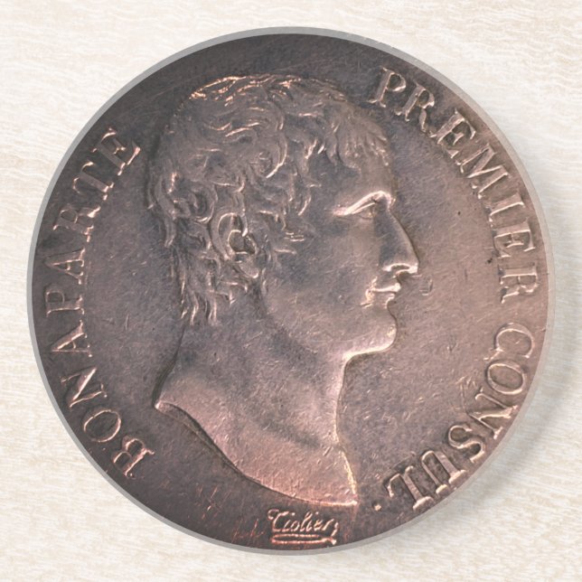 Napoleon Bonaparte 1802 silver-mynt Underlägg (Framsidan)