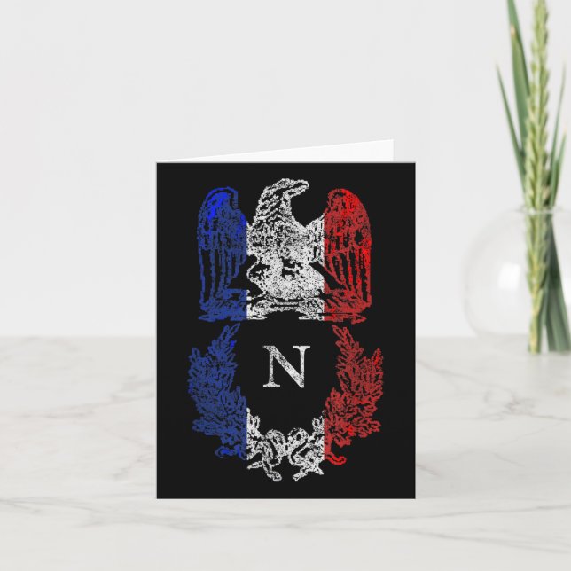 Napoleon Bonaparte Eagle Fransk Flagga Napoleonic  Kort (Framsida)