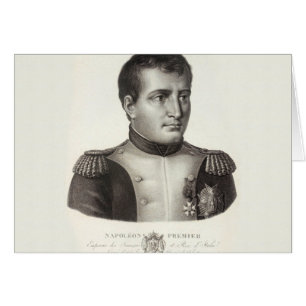 Napoleon Bonaparte elegant antik gravyr Hälsningskort