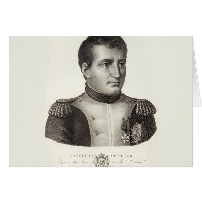 Napoleon Bonaparte elegant antik gravyr Hälsningskort (Framsidan Horizontal)