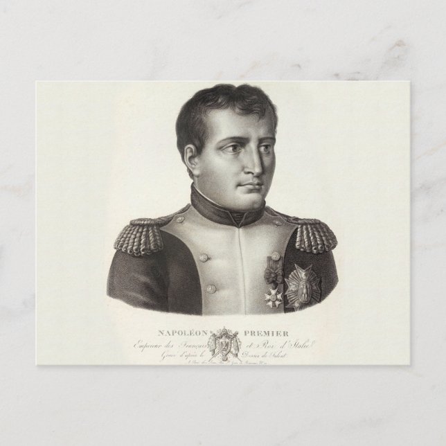 Napoleon Bonaparte Elegant Antique Engrave Vykort (Framsida)