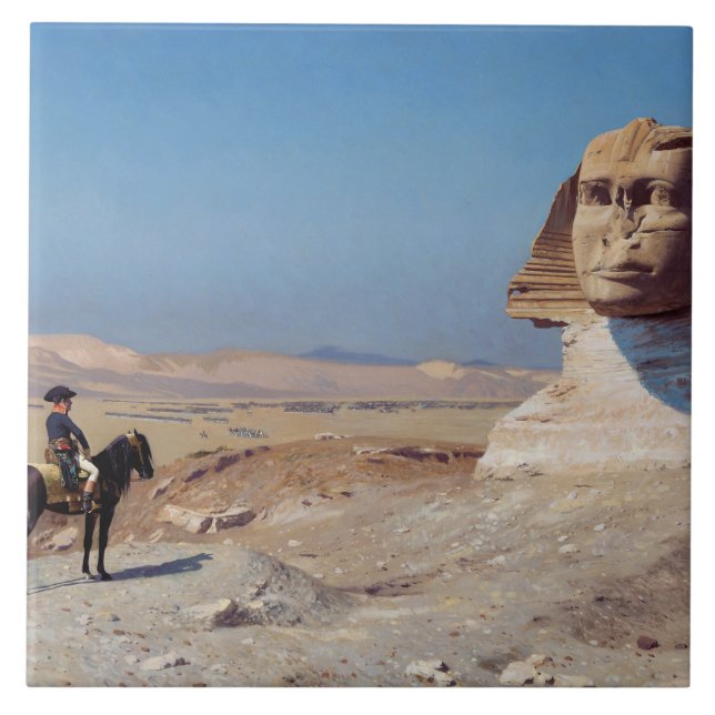 Napoleon Bonaparte Före Sphinx (av Gérôme) Kakelplatta (Framsidan)