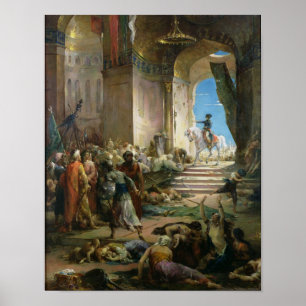 Napoleon Bonaparte i Grand Mosque i Kairo Poster