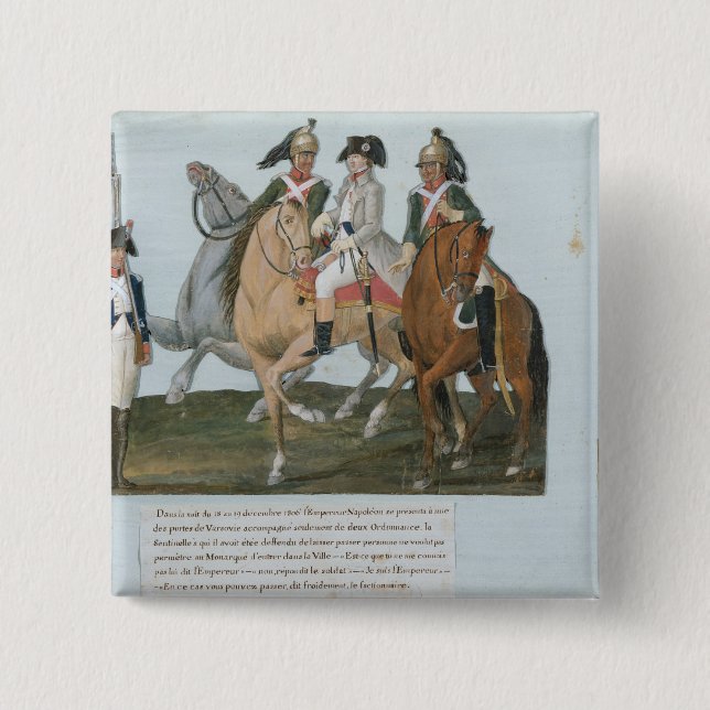 Napoleon Bonaparte och den Varsovian vaktposten Knapp (Framsida)