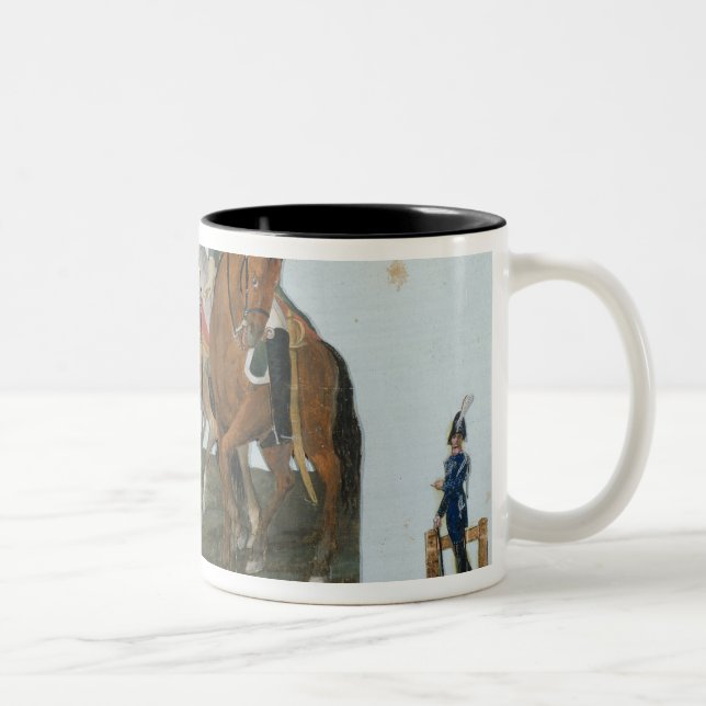 Napoleon Bonaparte och den Varsovian vaktposten Två-Tonad Mugg (Höger)