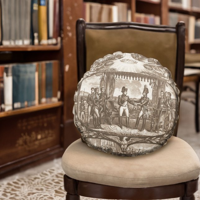 Napoleon Bonaparte och Tsar Alexander I Rund Kudde (Skapare uppladdad)